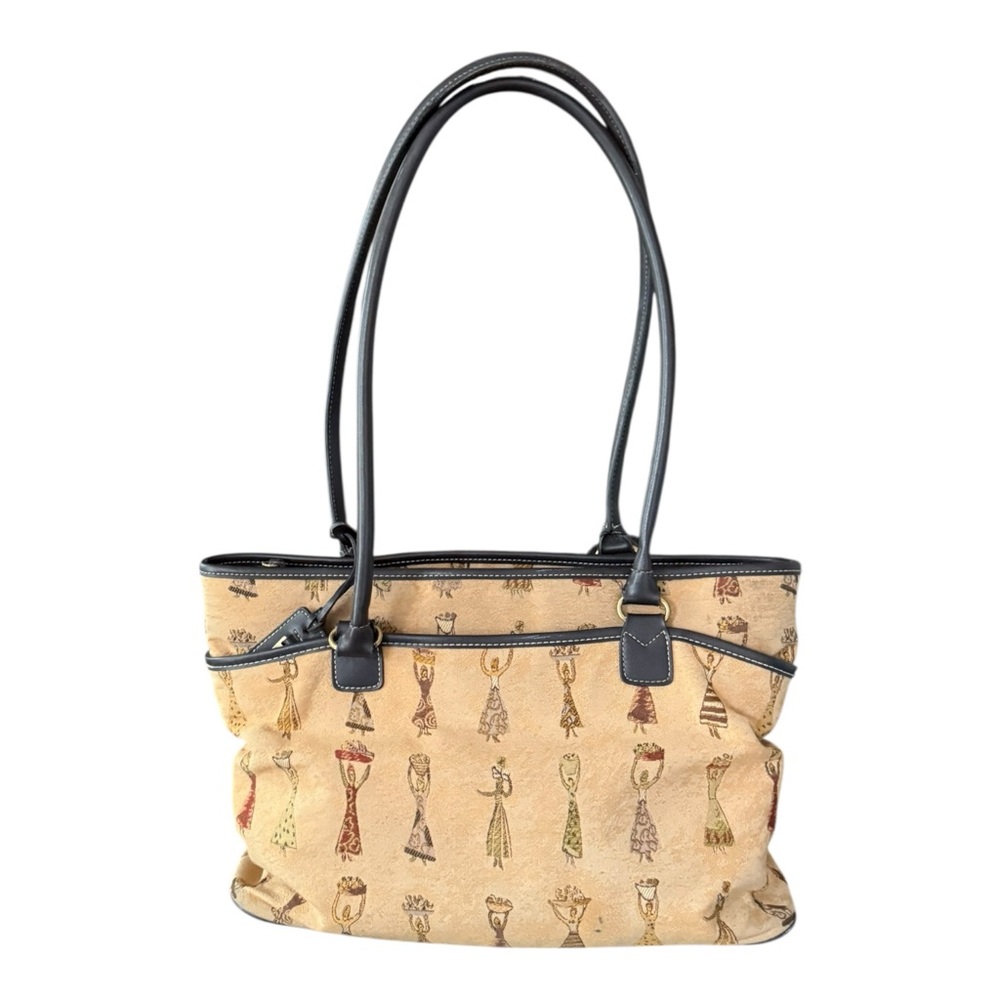 Etienne Aigner Vintage Natural Tribal Print Carry On Shoulder Bag Purse 10x14”